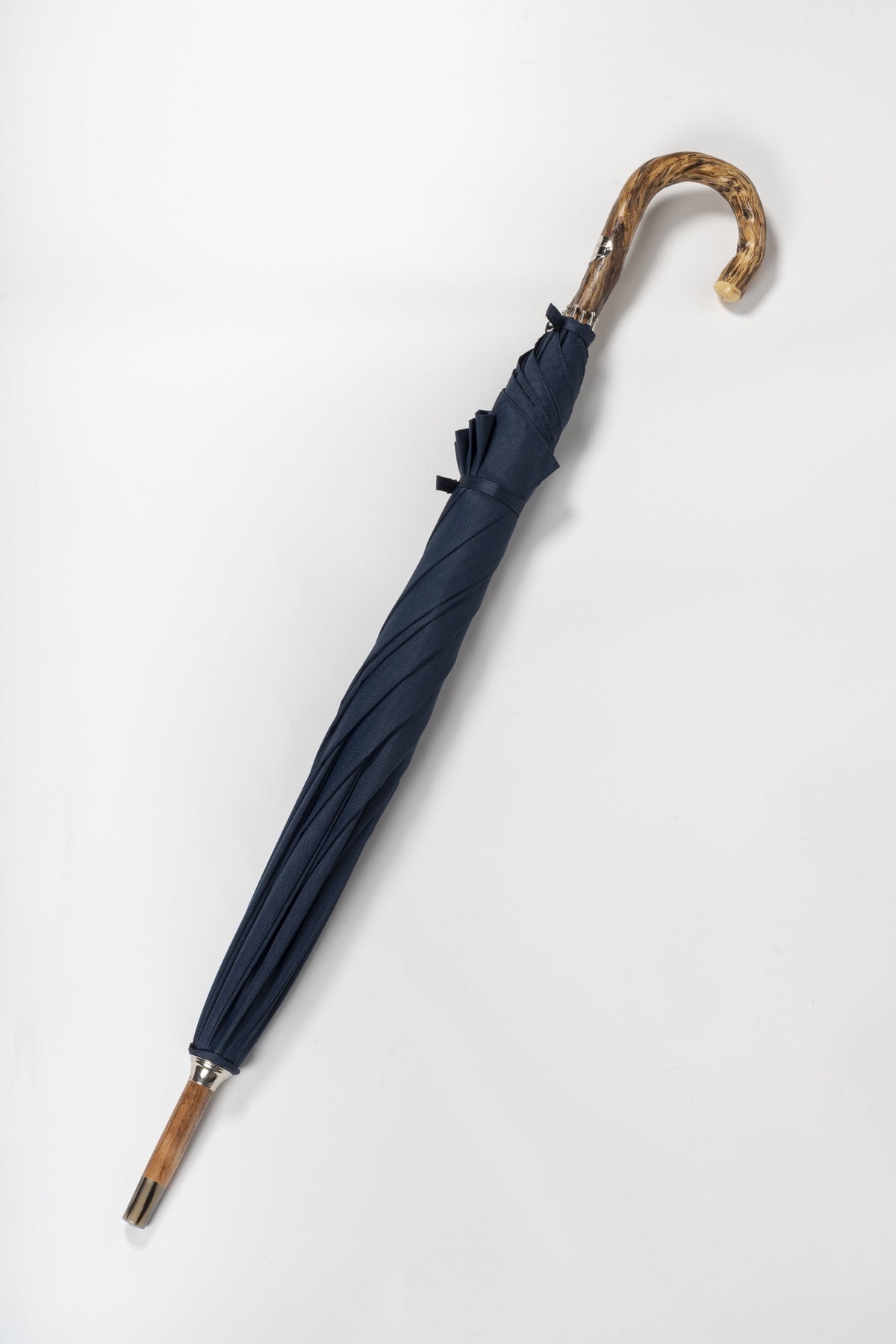 MAGLIA FRANCESCO Navy Herringbone Handmade Umbrella Horn End — Mitchell ...